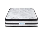 DreamZ Euro Top Mattress 5 Zone Pocket Spring Mattress Firm Egg Crate Foam 35cm - White