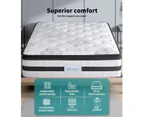 DreamZ Euro Top Mattress 5 Zone Pocket Spring Mattress Firm Egg Crate Foam 35cm - White