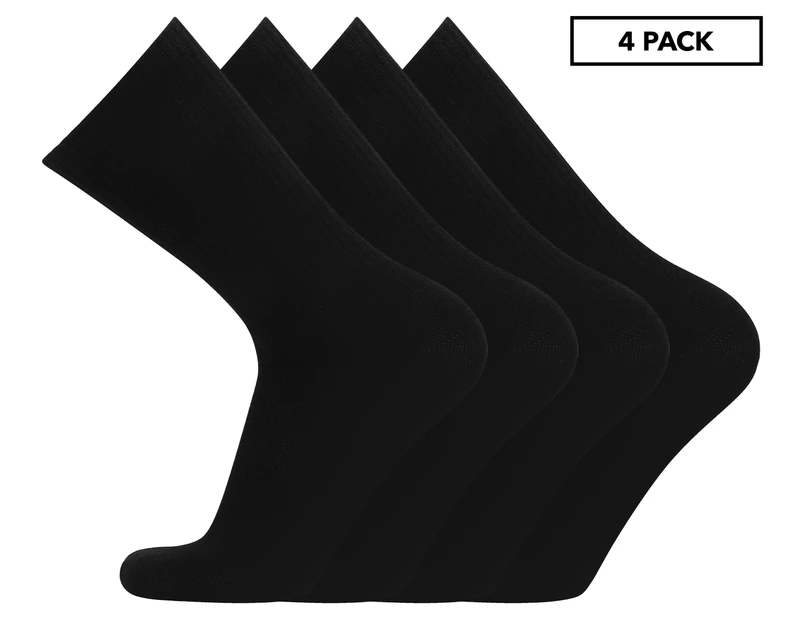 Bonds Men's Logo Lightweight Crew Socks 4-Pack - Black