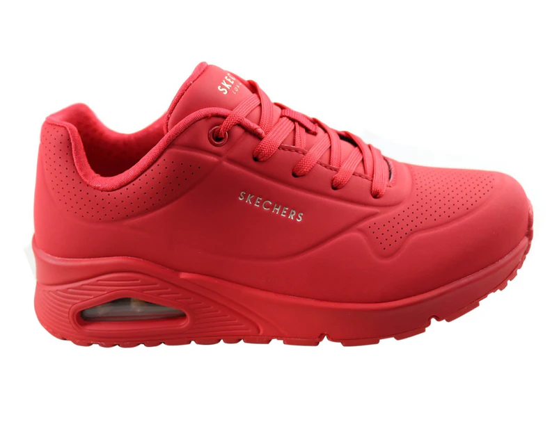 Skechers Womens Uno Stand On Air Comfortable Memory Foam Shoes - Red
