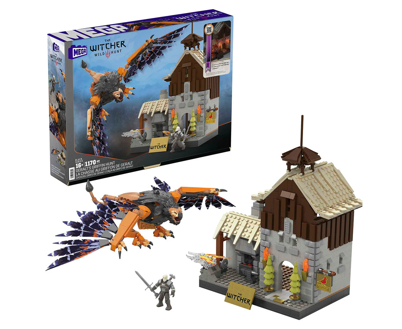 Mega Bloks 1170-Piece The Witcher Wild Hunt Geralt's Griffin Hunt Set