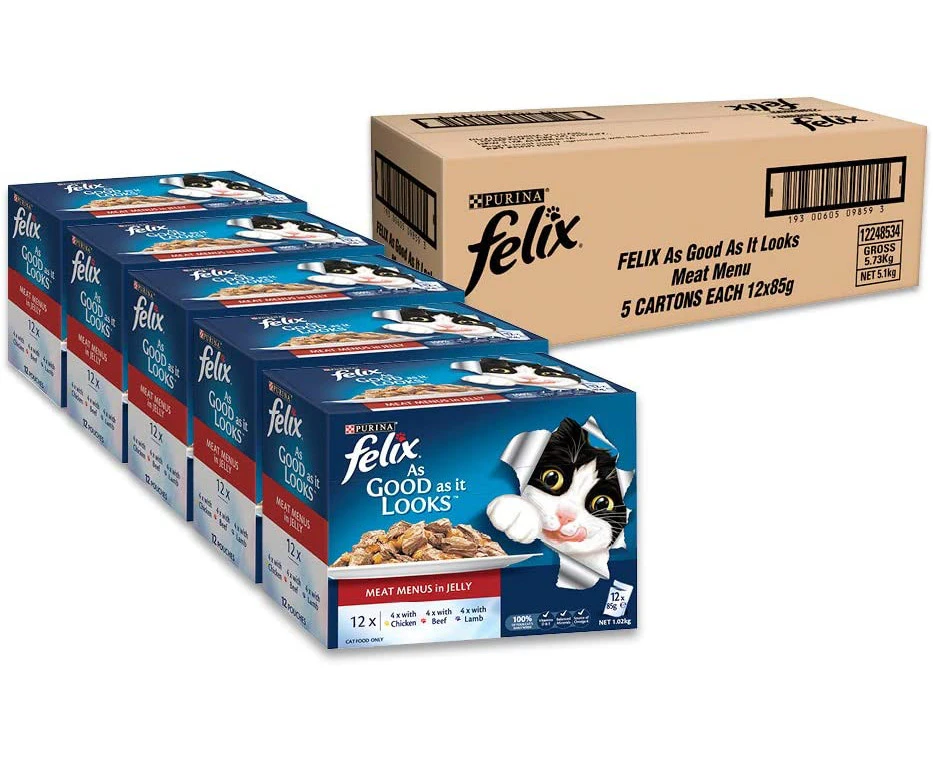 Felix As Good As It Looks -Meat Menus, Adult and Senior, 60x85g