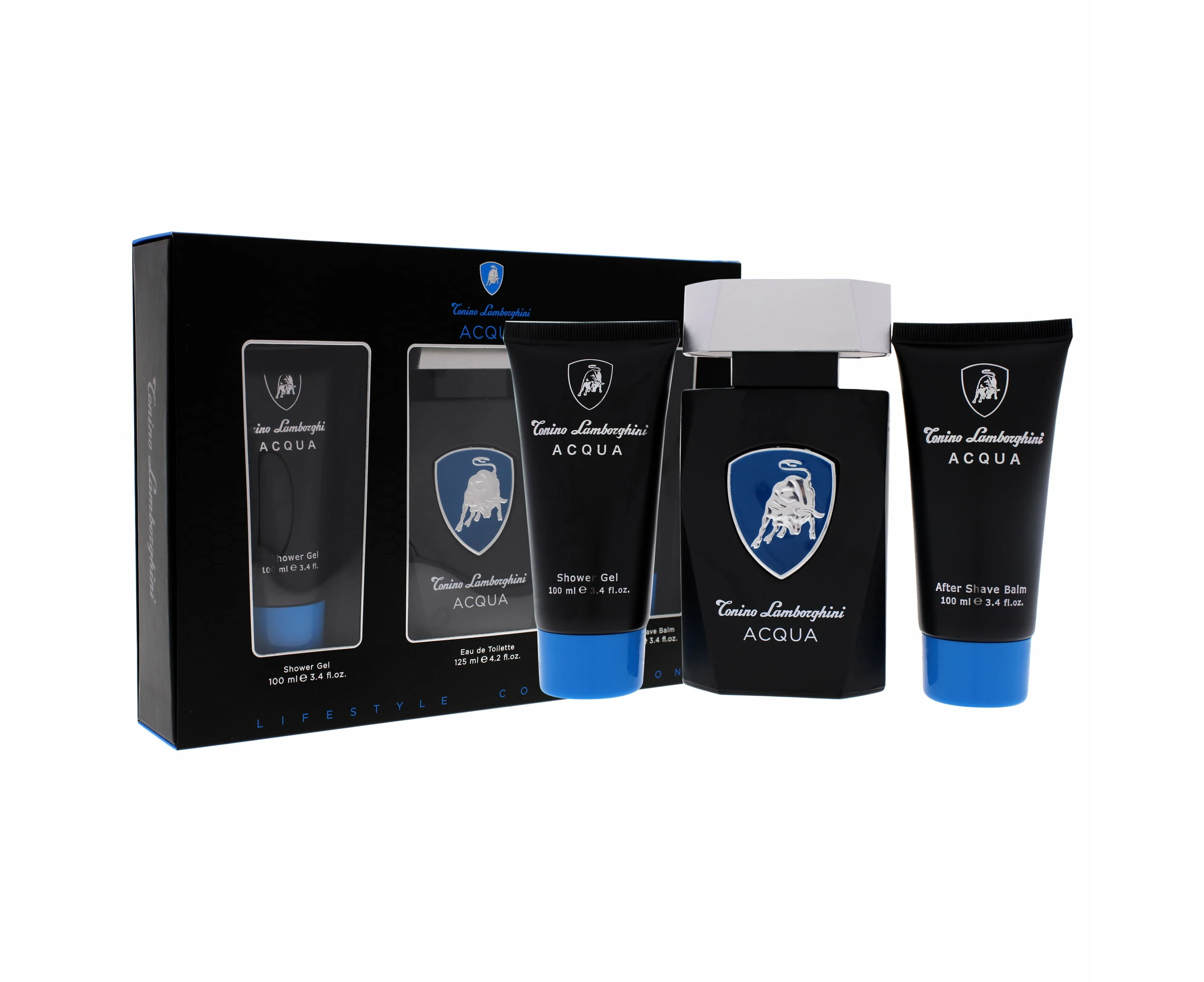 Tonino Lamborghini Lamborghini Acqua EDT Spray 125ml/4.2oz & Aftershave Balm & Shower Gel 100ml/3.4oz