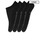 Bonds Women's Logo Lightweight No Show Socks 4-Pack - Black