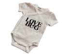 Bencer & Hazelnut Love Bug Summer Suit Newborn Baby Romper Bodysuit Gender Neutral White Unisex