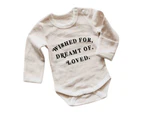 Bencer & Hazelnut Wished for, Dreamt of, Loved Bodysuit Newborn Baby Romper Gender Neutral White Unisex