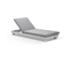 Outdoor Santorini Outdoor Aluminium Sun Lounge In White - Outdoor Sun Lounges - White with Textured Grey