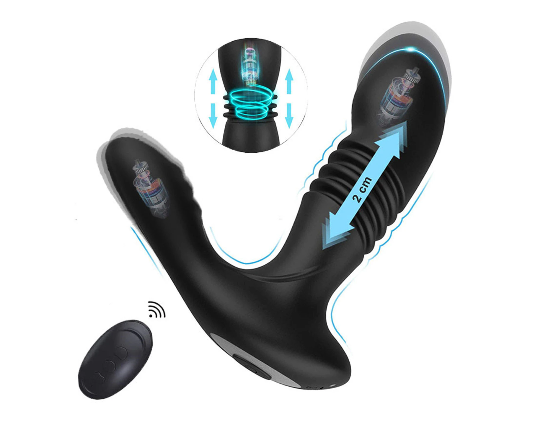 Thrusting Prostate Massager Anal Vibrator with 12 Vibration Modes 3 Thrusting Speed,G Spot Clitoral Vibrator,Wearable Panties Anal Butt Plugs