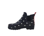 Jellies Molly Ladies Gumboots Ankle boot Elastic Panel Water Resistant Durable  Chunky Sole - Navy Spot