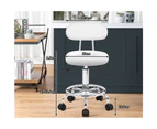 ALFORDSON Salon Stool Round Swivel Barber Hair Dress Chair Declan White