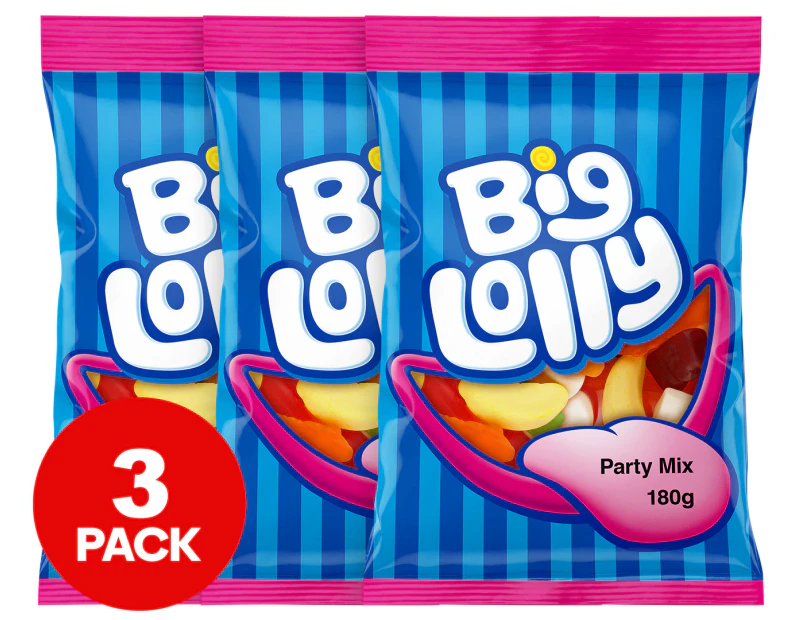 3 x Big Lolly Party Mix 180g