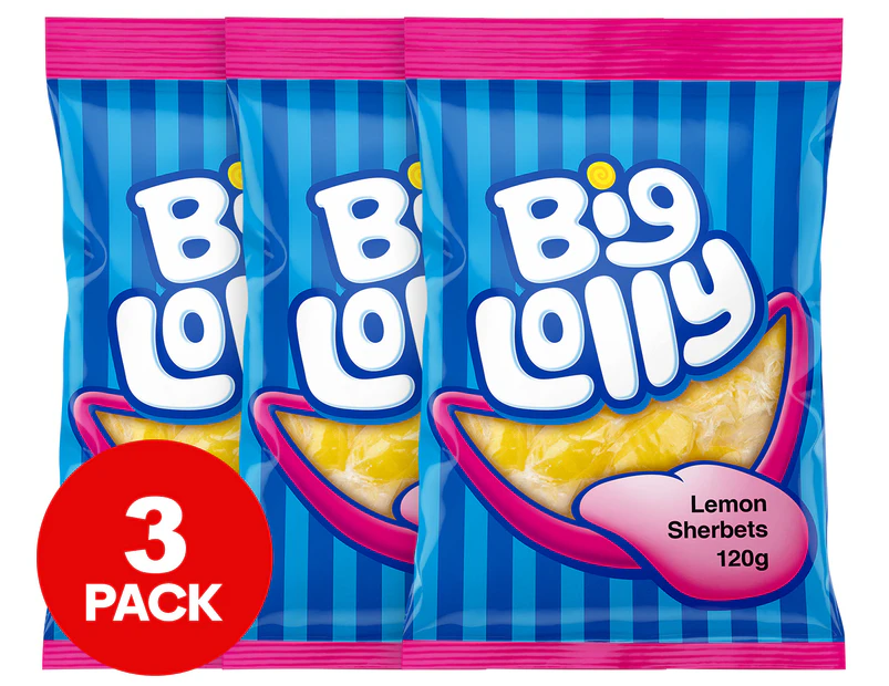 3 x Big Lolly Lemon Sherbets 120g