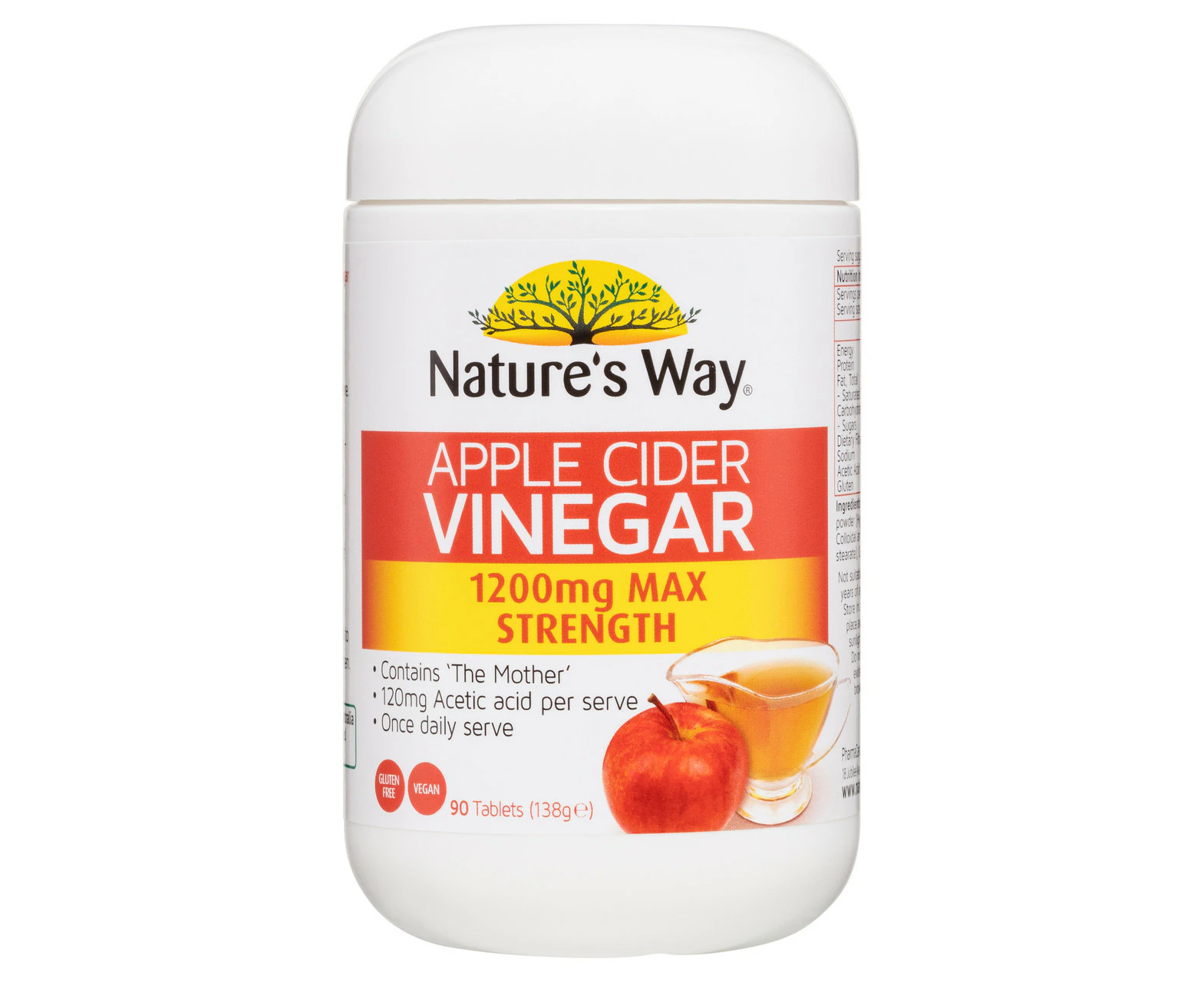 Nature's Way Superfoods Apple Cider Vinegar Max 1200mg 90 Tablets