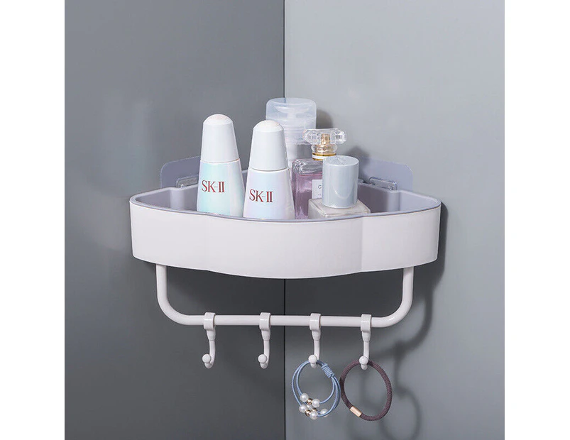 （Grey）Bathroom Corner Shelf Organiser Storage Shower Soap Shampoo Holder Rack