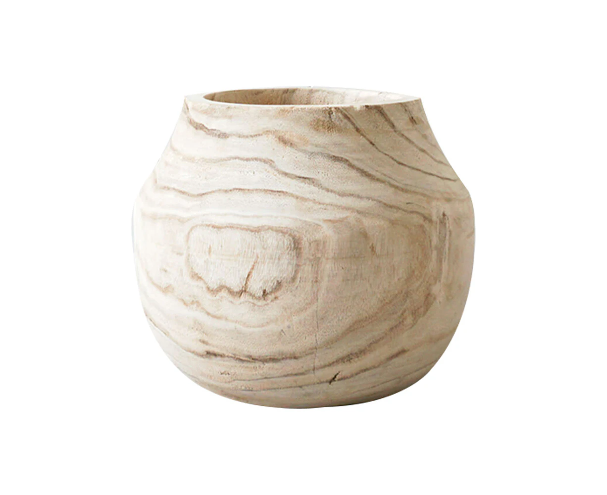 Rayell Timber Wood Round Flower Pot/Planter Indoor Garden Rustic Hazel 34x27cm