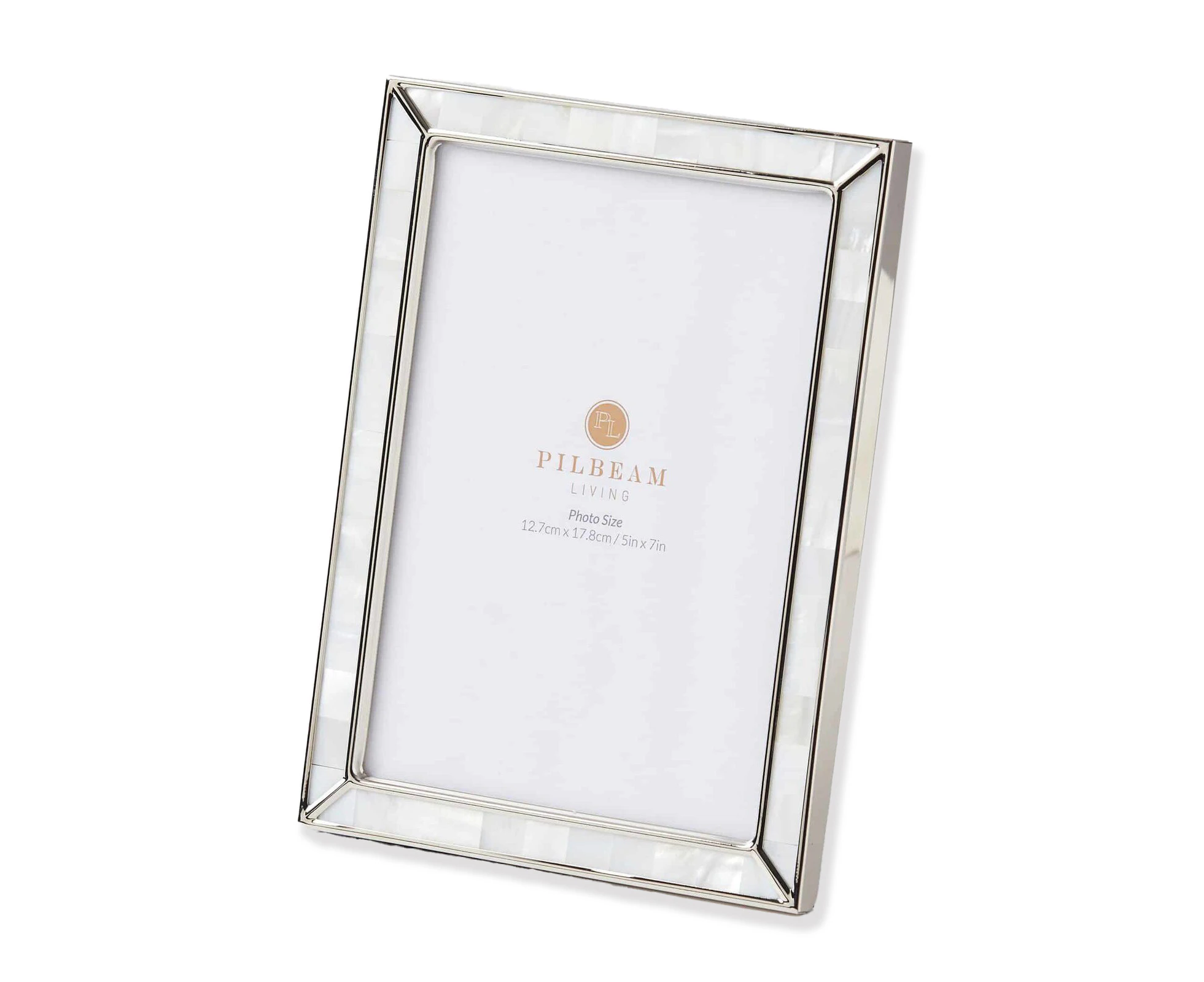 Pilbeam Living Perla Metal 5x7" Photo Frame Picture Display Holder Stand Silver