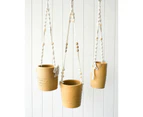 Rayell Large Lacey Hanging Pot/Planter Home Decor/Display Mustard 10x18.5x10cm