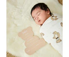 2pc Notting Hill Bear Baby Cotton Swaddle Jersey Wrap & Arrival Card w/ Bag