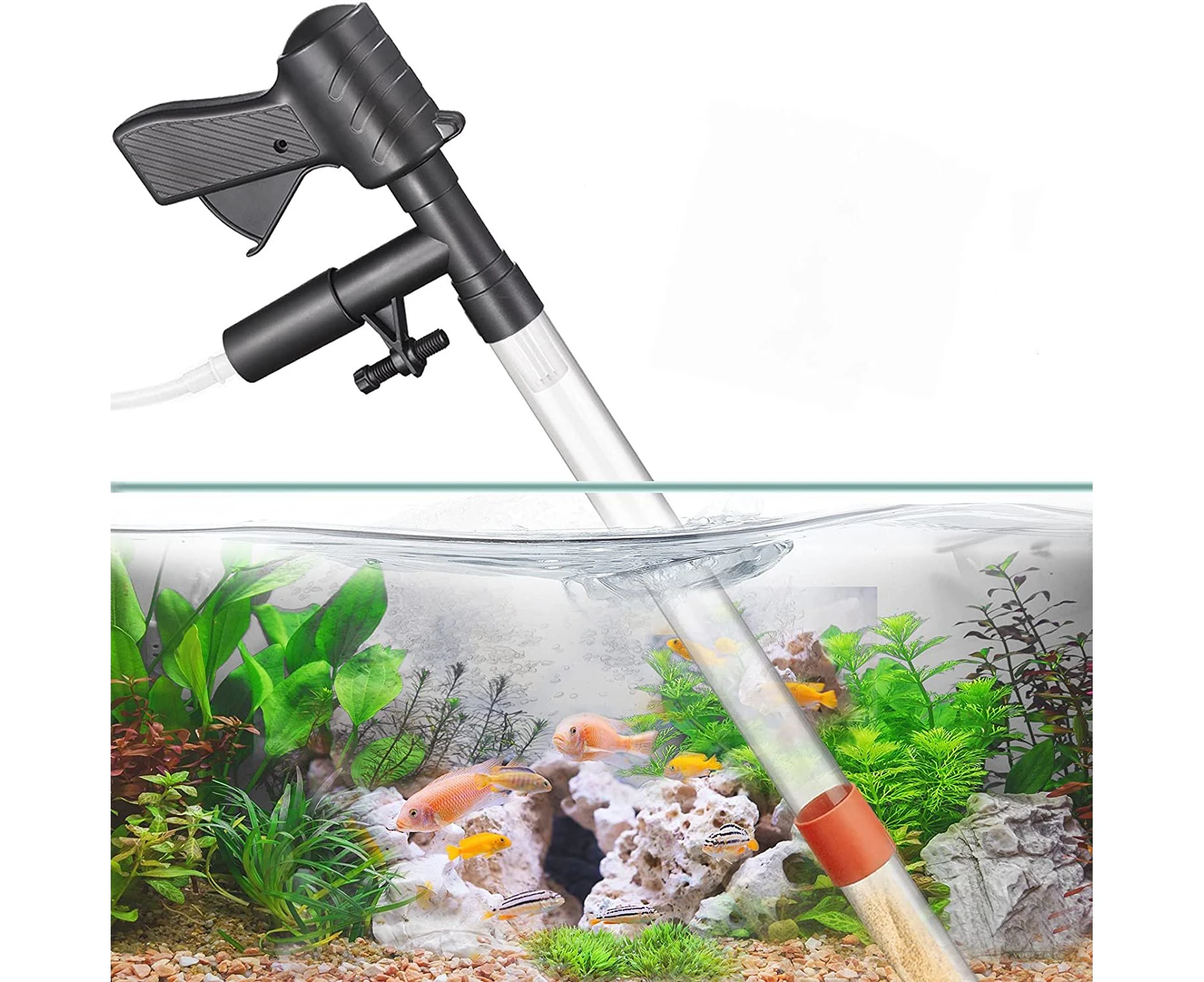 Aleas Aquarium Fish Tank Gravel Substrate Vacuum Cleaner Water