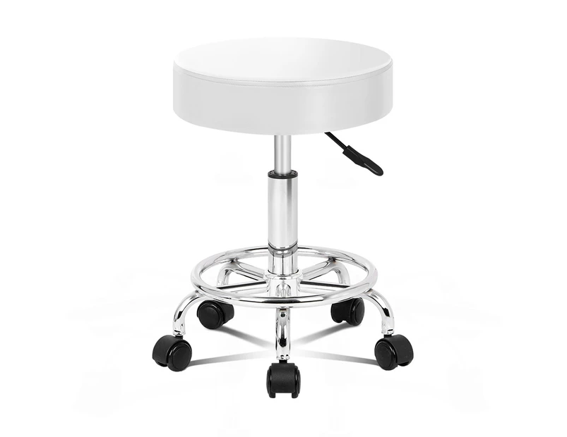 ALFORDSON Salon Stool Round Swivel Barber Hair Dress Chair Gas Lift White