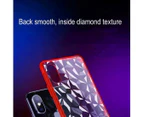 For iPhone XS Max Cover,Diamond Texture Electroplated Thin Mobile Phone Case,Red