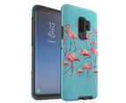 For Samsung Galaxy S9+ Plus Case, Armor Back Cover, Flamingoes