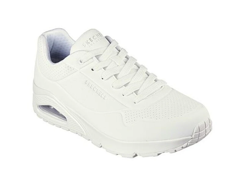 Mens Skechers Uno - Stand On Air White Sneaker Shoes - White