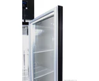 Thermaster Single Glass Door Upright Freezer Black Stainless Steel SUFG500B