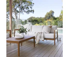 Bronte 3 Seater Outdoor Teak Look Aluminium Lounge with Sunbrella Cushions - Outdoor Aluminium Lounges - Teak Look