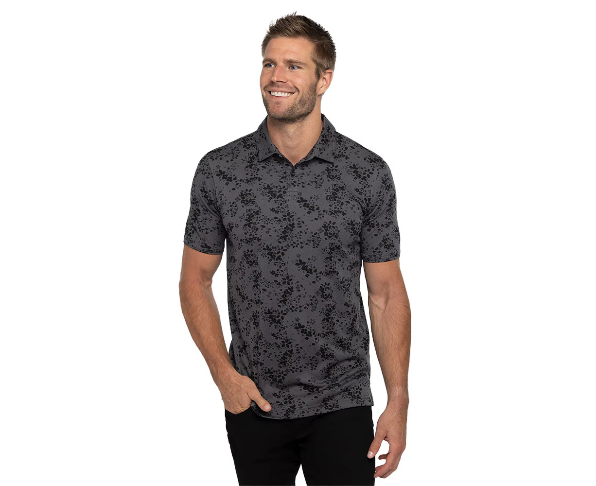 TravisMathew A Little Spice Polo - Heather Forged Iron -  Mens