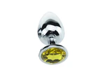 Stainless Steel Metal Anal Crystal Jewel Butt Plug Small - Gold