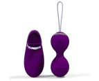 Pink Purple 10 Speed Vibrating Kegel Remote Vibrator Ben Wa Balls - Purple