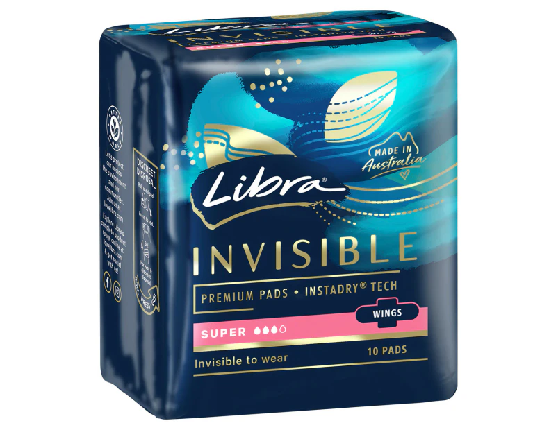 Libra Invisible Pads Super with Wings 10 pack