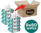 640 Huggies Thick Baby Wipes Fragrance Free- 8x80pk