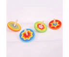 Bigjigs Toys Snazzy Wooden Spinning Tops (Pack of 4) - Traditional Stocking Fillers