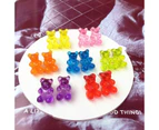 Gummy Bear Earrings - Gold & Purple Glitter