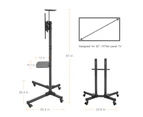 UNHO 32-70" Mobile TV Floor Stand Portable LED LCD TV Cart Trolley Mount Bracket