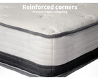 Dreamz Bedding Mattress Spring Queen Size Premium Bed Top Foam Medium Soft 21CM - White,Grey