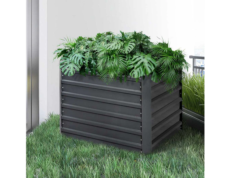 Lambu Garden Bed Planter Raised Coated Steel Veggie Beds 100x100x77cm Square x2