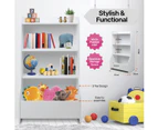 Home Master Kids White Bookcase & Storage Spacious Stylish Shelving 88 x 50cm - White