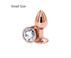 Rose Gold Metal Butt Plug Jewellery Rhinestone Anal Sex Toys - Pink