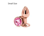 Rose Gold Metal Butt Plug Jewellery Rhinestone Anal Sex Toys - Pink