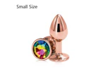 Rose Gold Metal Butt Plug Jewellery Rhinestone Anal Sex Toys - Pink