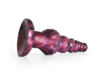 22.7Cm Liquid Silicone Suction Cup Rosy Thick Dildo Sex Toys - Maroon