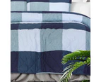 Amsons Pure Cotton Bedspread Set with extra Standard Pillowcases - Blue Box