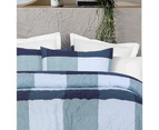 Amsons Pure Cotton Bedspread Set with extra Standard Pillowcases - Blue Box
