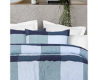 Amsons Pure Cotton Bedspread Set With Extra Standard Pillowcases Blue Box