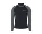 Mountain Warehouse Mens Long Sleeve Rash Vest Lightweight Comfort Quick Dry Top - Dark Grey