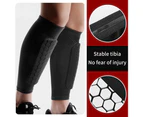 2Pcs Football Shin Guards Protective Soccer Pads Holders Leg Sleeves Training Sports Protector Gear - Black