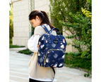 Cute Colourful Multifunctional Backpack Nappy Bag - Dark Blue